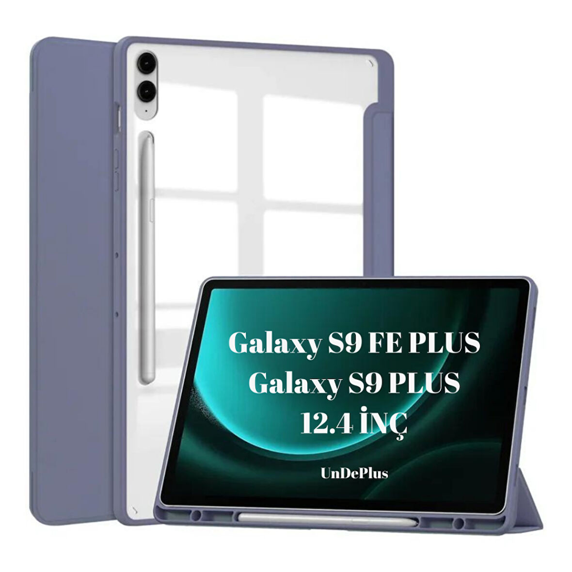 Samsung Galaxy Tab S9 FE Plus/S10 Plus/S9 Plus Kılıf Grafiti Şeffaf Kalem Bölmeli X610-16-810-18 X820