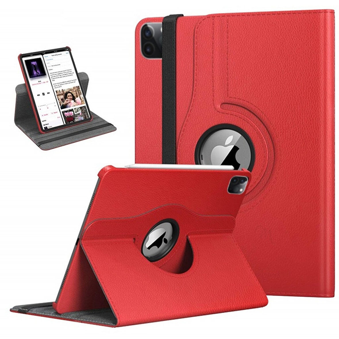 Apple iPad Pro 13inç M4 2024 Kılıf 360 Dönebilen Standlı Case A2925 A2926 A3007