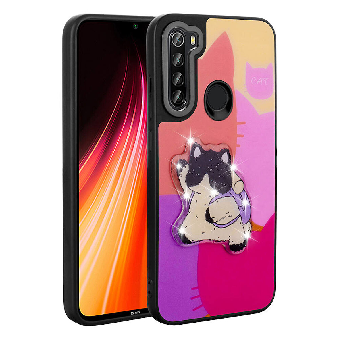 Xiaomi Redmi Note 8 Kılıf Parlak Kabartmalı İkonik Figürlü Amas Silikon Kapak