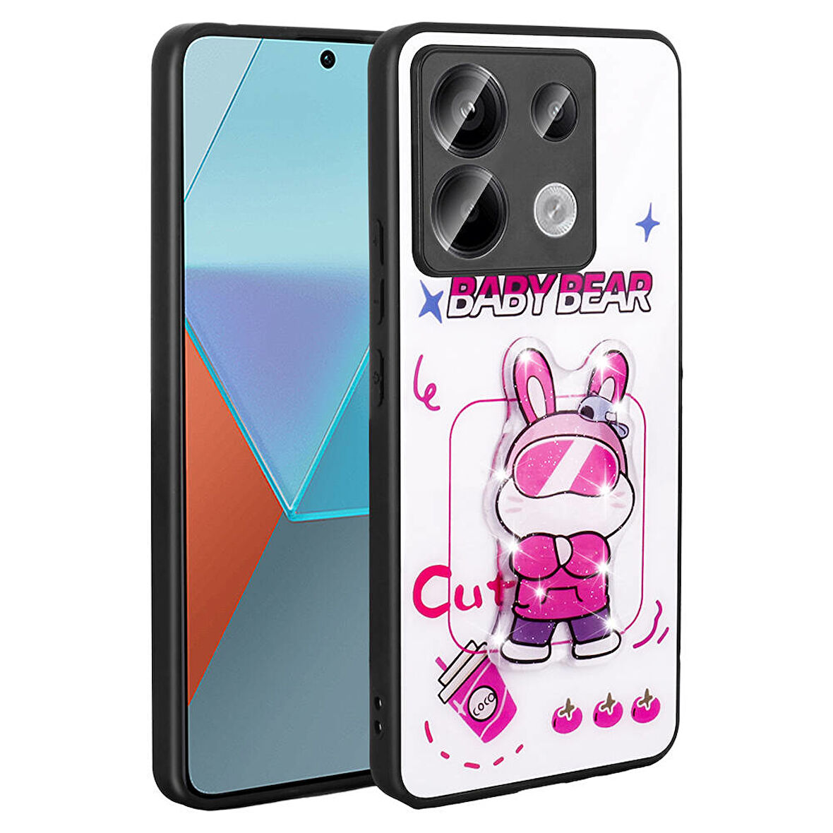 Xiaomi Redmi Note 13 Pro 5G Kılıf Parlak Kabartmalı İkonik Figürlü Amas Silikon Kapak