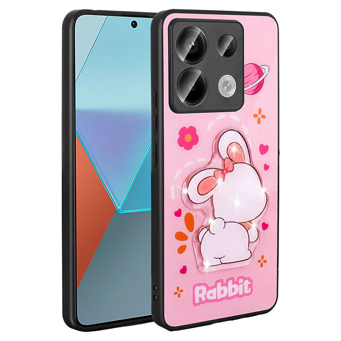 Xiaomi Redmi Note 13 Pro 5G Kılıf Parlak Kabartmalı İkonik Figürlü Amas Silikon Kapak