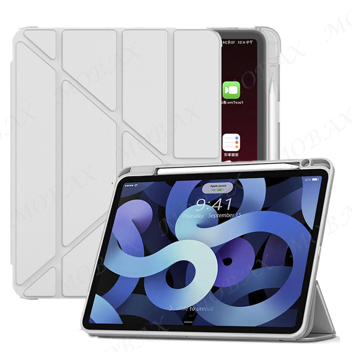 Apple iPad Air 11inç M2/M3 2025-2024 Kılıf Kalem Şarj Bölmeli Case