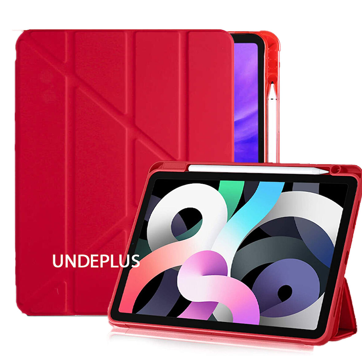 Apple iPad Air 13inç M2 2024 Kılıf Kalem Bölmeli Trifolding Case A2898 A2899 A2900