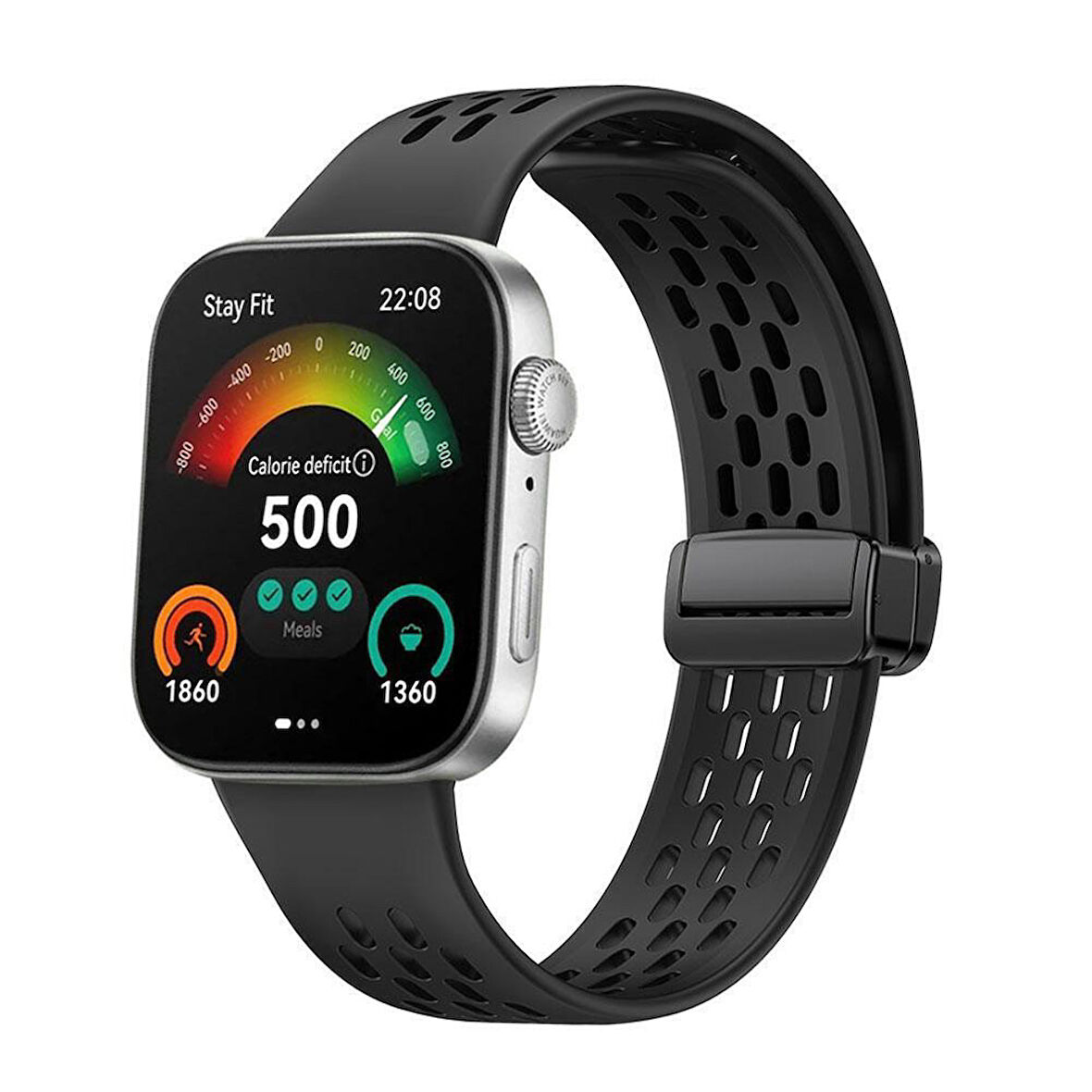 MobaxAksesuar Huawei Watch Fit 4/Fit 4 Pro/Fit 3 Kordon Silikon Delikli Magnet Strap (Fit/Fit 2 Uyumlu Değildir)