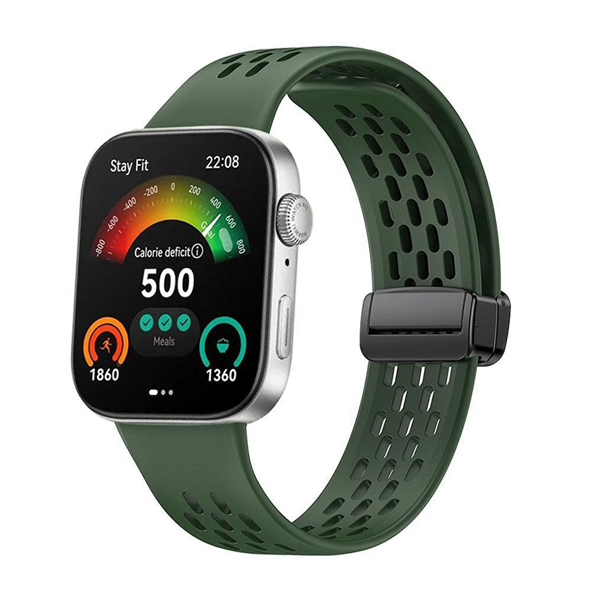 MobaxAksesuar Huawei Watch Fit 4/Fit 4 Pro/Fit 3 Kordon Silikon Delikli Magnet Strap (Fit/Fit 2 Uyumlu Değildir)