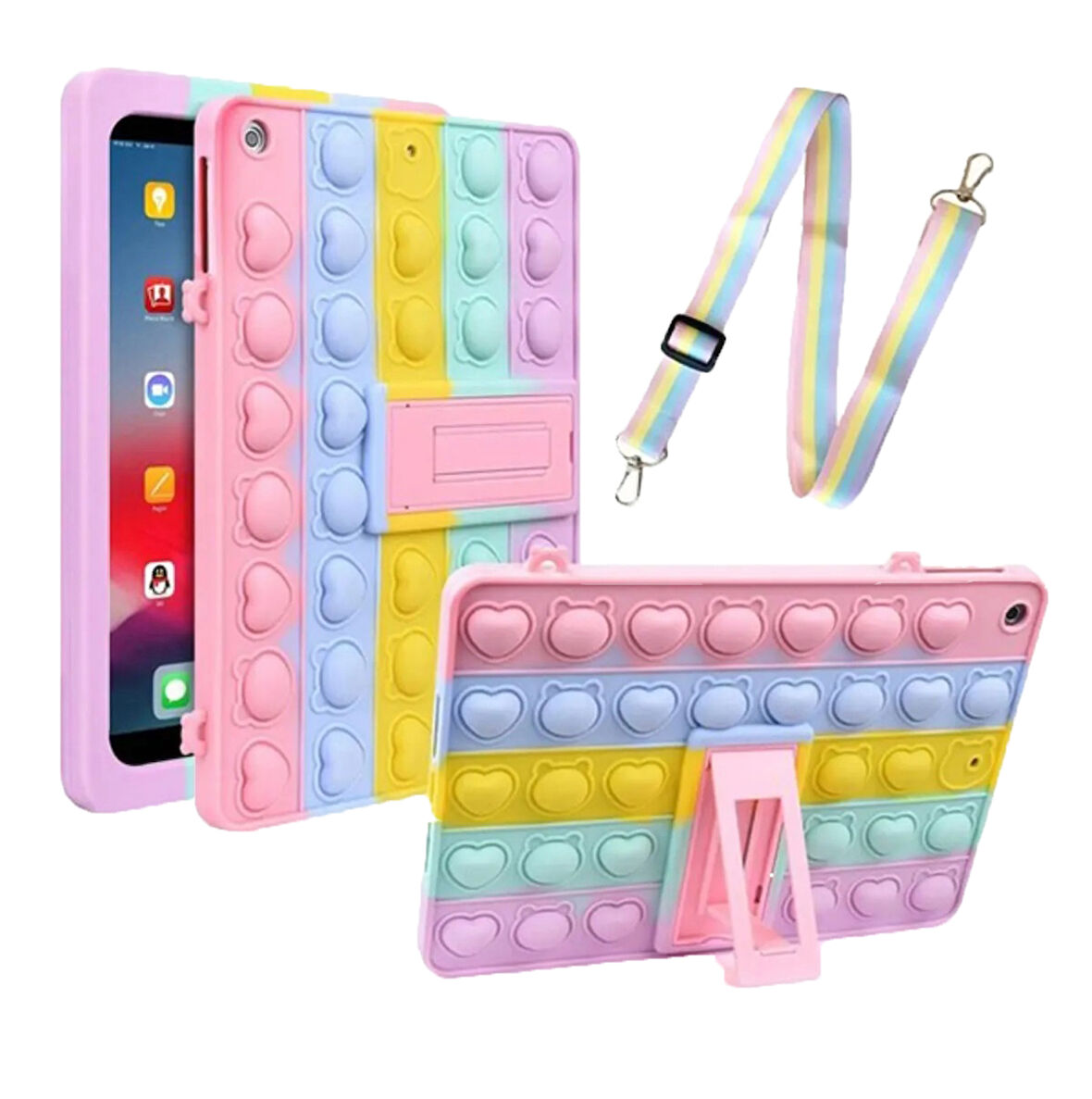 Honor Pad X9 / X8 Pro 11.5 inç Kılıf Cute Dolls Standlı Eğlenceli 3D Karekterli Çocuk Kılıfı (Düz X8 Değildir)