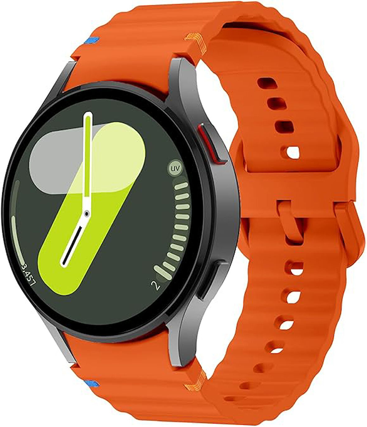 Samsung Galaxy Watch 4 5 6 7 FE 40 40 44 Classic 42 43 46 47 mm Kordon Dekoratif Örgü Çizgili Spor Silikon Kayış