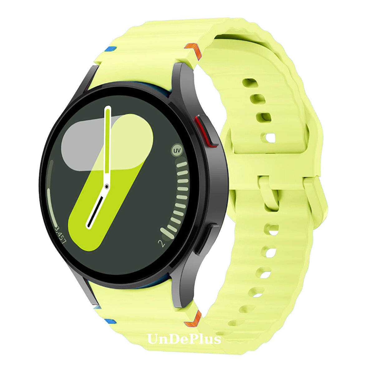 Samsung Galaxy Watch 4 5 6 7 FE 40 40 44 Classic 42 43 46 47 mm Kordon Dekoratif Örgü Çizgili Spor Silikon Kayış