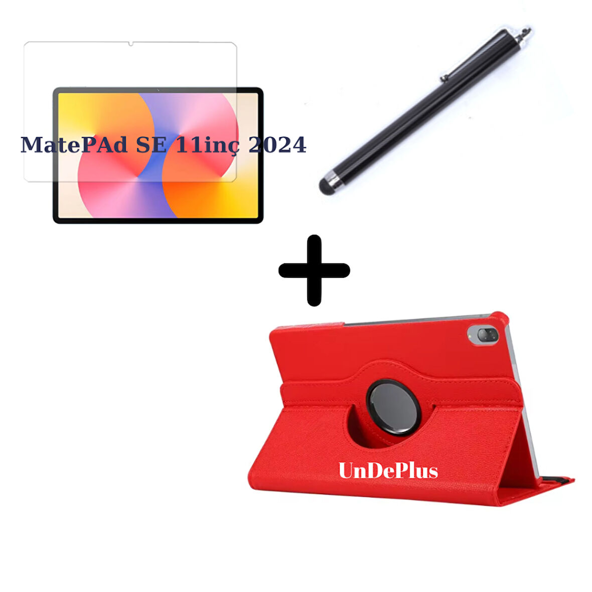 Huawei Matepad SE 11inç Kılıf Dönen Tablet Kilifi Ekran Koruyucu+Kalem (Matepad SE 10.4inç Değildir)