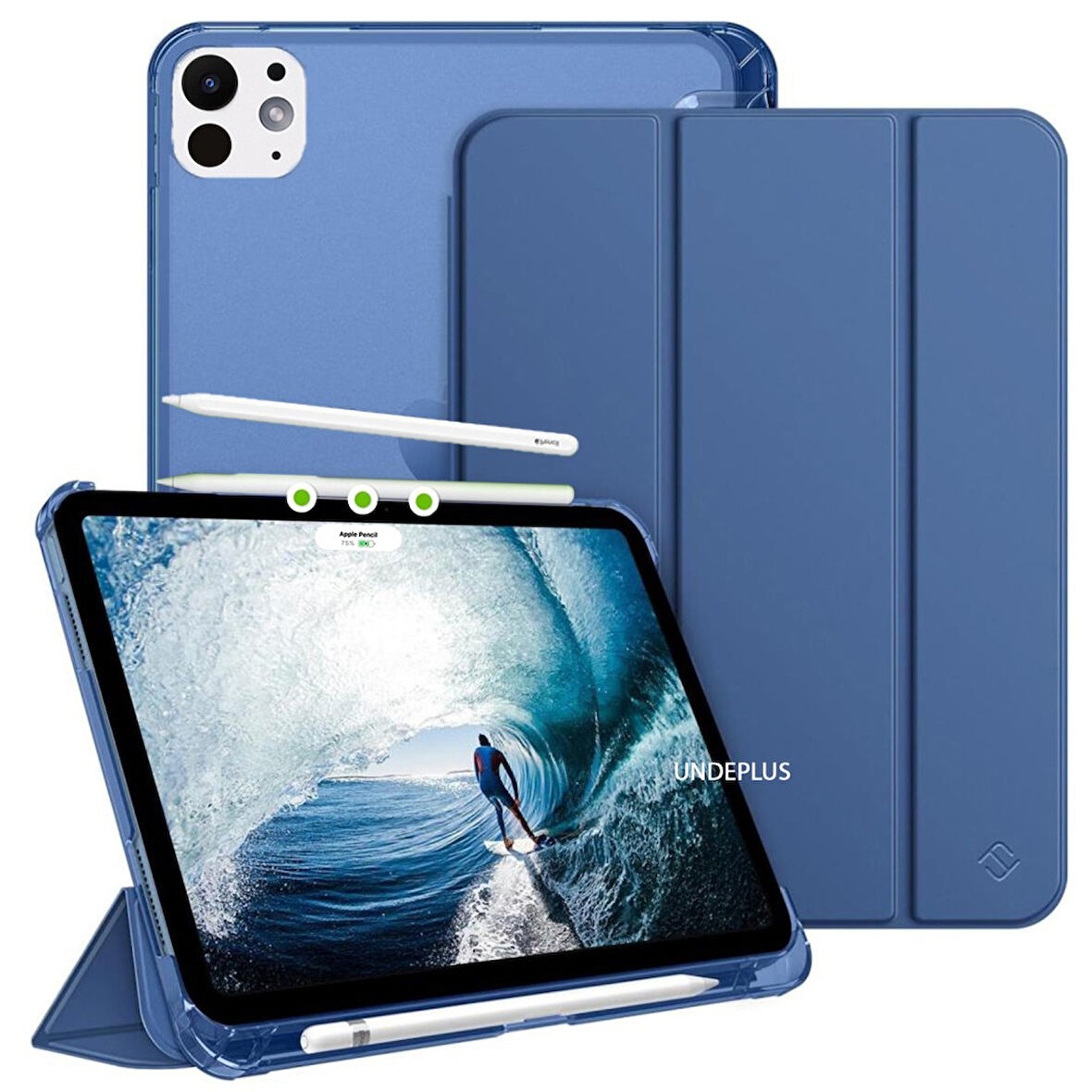 Apple iPad Pro 13inç M4 2024 Kılıf Flip Cover Kalem Bölmeli PC Case A2925 A2926 A3007