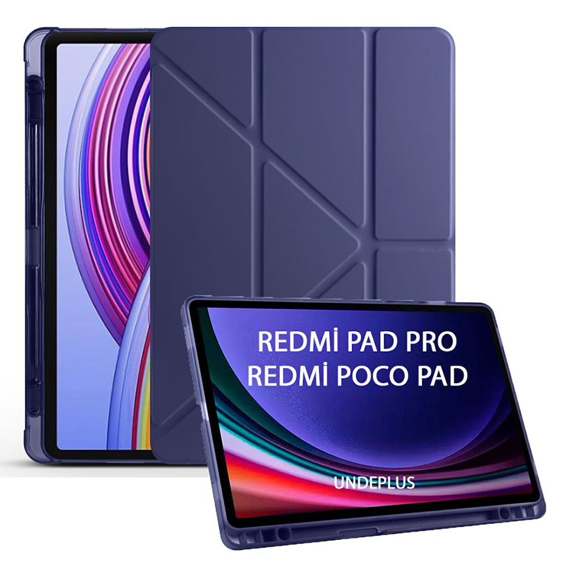 Xiaomi Redmi Pad Pro / Poco Pad 12.1inç Kılıf Kalem Bölmeli Trifolding Case (Düz Redmi Pad Değildir)