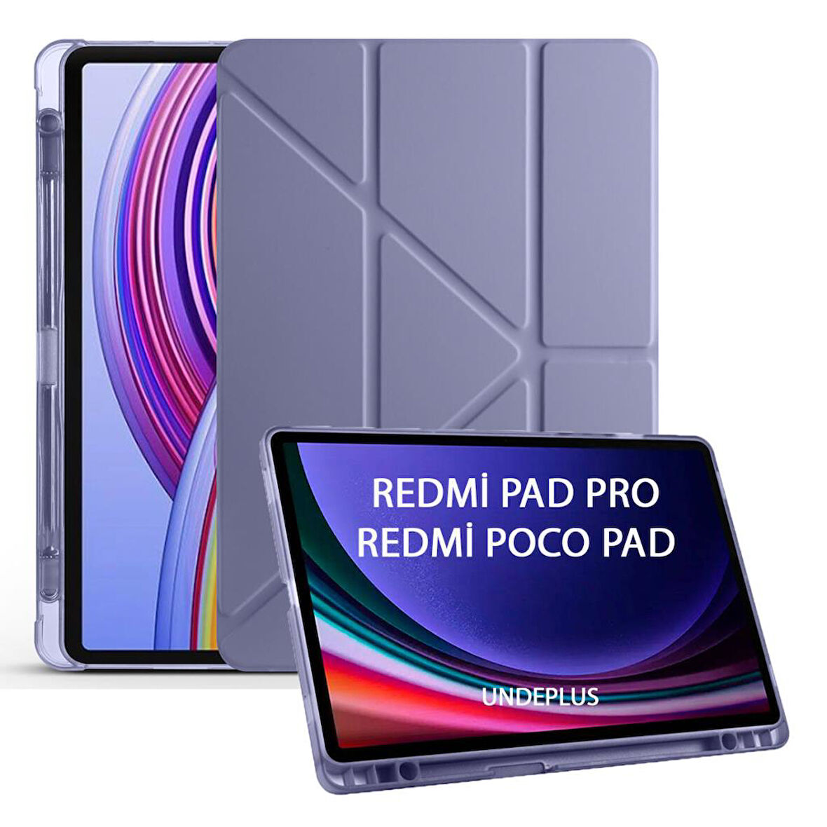 Xiaomi Redmi Pad Pro / Poco Pad 12.1inç Kılıf Kalem Bölmeli Trifolding Case (Düz Redmi Pad Değildir)