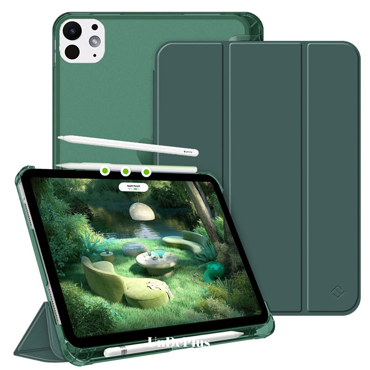 Apple iPad Pro 13inç M4 2024 Kılıf Flip Cover Kalem Bölmeli PC Case A2925 A2926 A3007