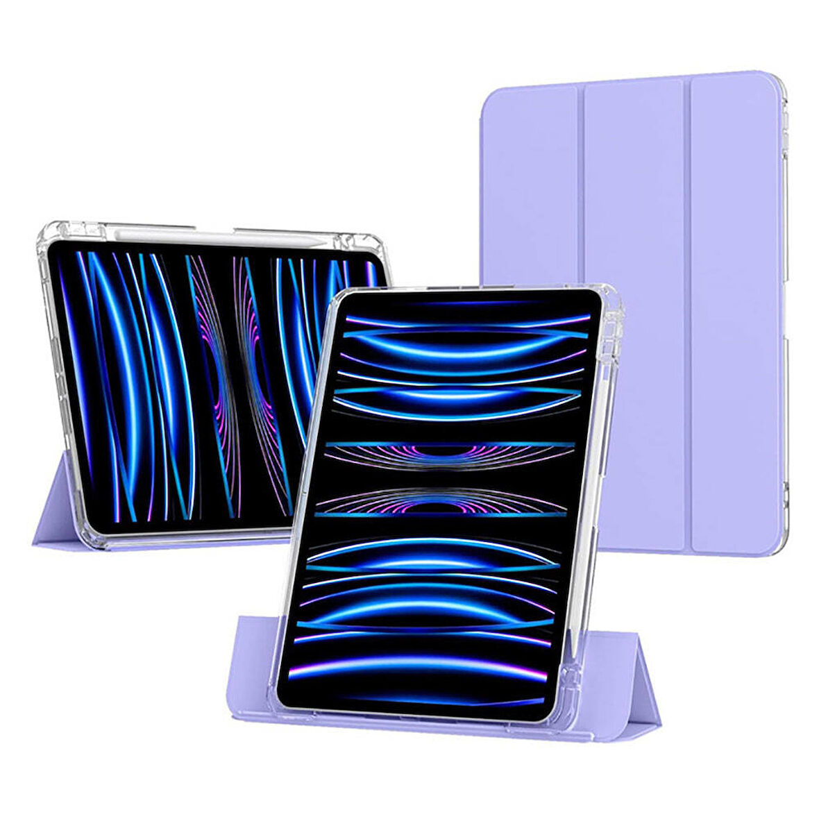 Apple iPad 11.Nesil A16 11inç/10.Nesil 10.9inç Kılıf Kalem Bölmeli Akrilik Şeffaf Ayrılabilir Case