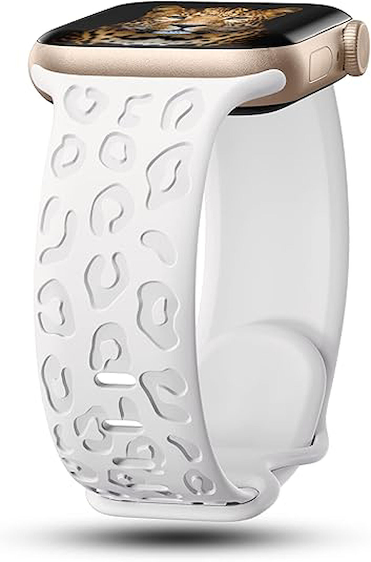 Apple Watch 42/44/45/46/49mm Kordon Leopar Desen Yumuşak Silikon Kordon 2/3/4/5/6/se/7/8/9/10/ultra