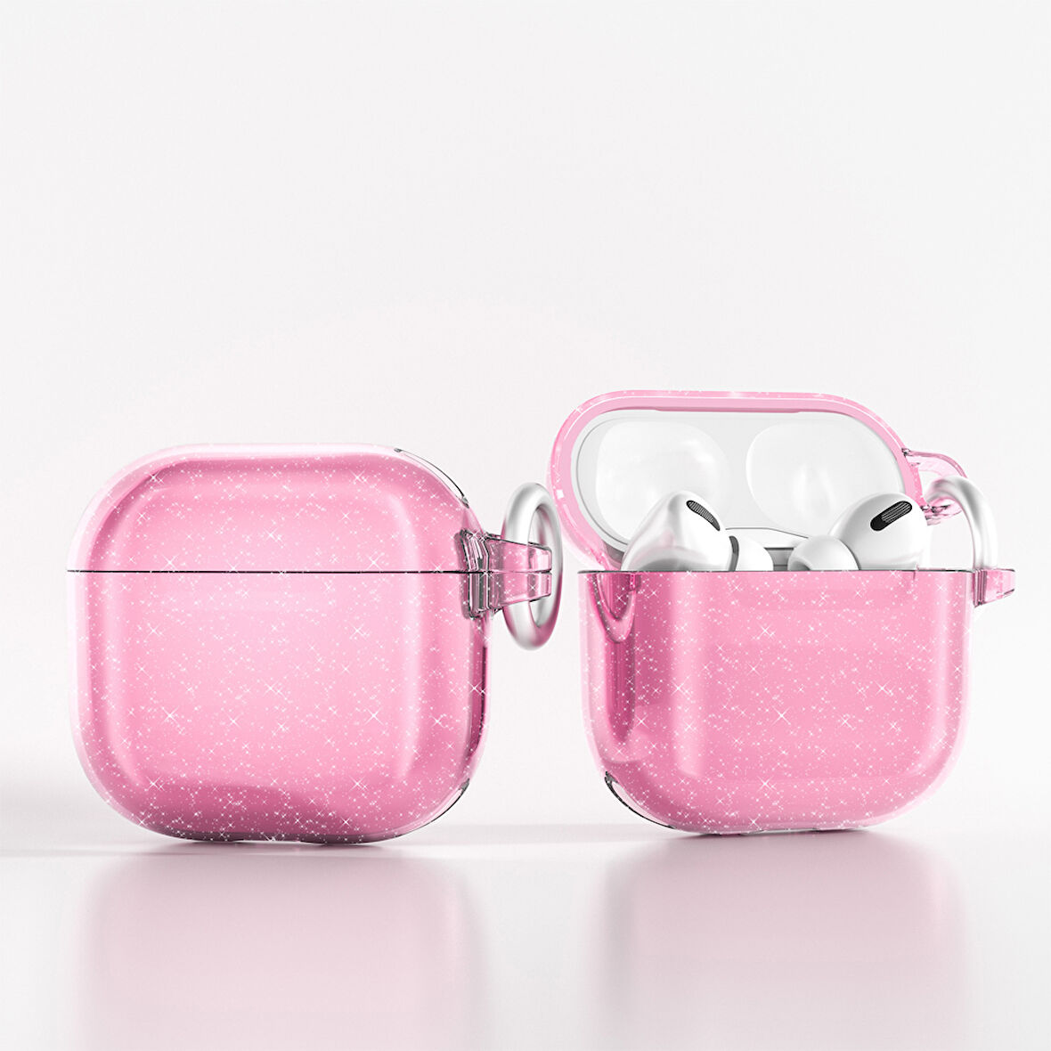 Apple Airpods 4. Nesil Kılıf Sağlam Şeffaf Simli Allstar Renkli Kılıf 32