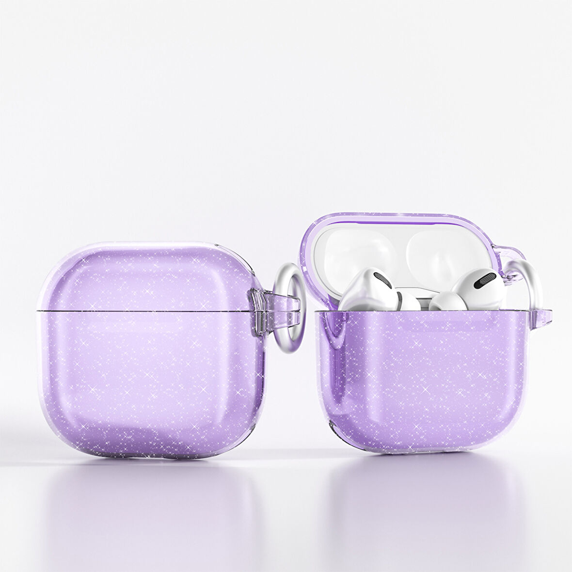 Apple Airpods 4. Nesil Kılıf Sağlam Şeffaf Simli Allstar Renkli Kılıf 32