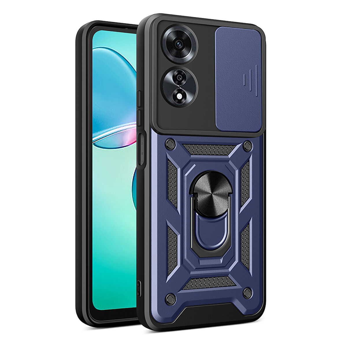 Oppo A60 Kılıf Kamera Korumalı Zırh Tank Sürgülü Vega Kapak