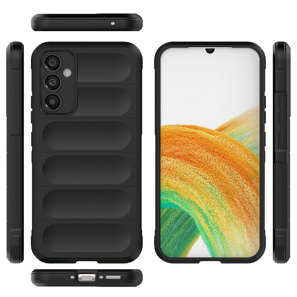 Samsung Galaxy M34 5G Kılıf Elde Tutma Kolaylıkla Kaydırmaz Kenar Line Dizayn Optietnik Kapak