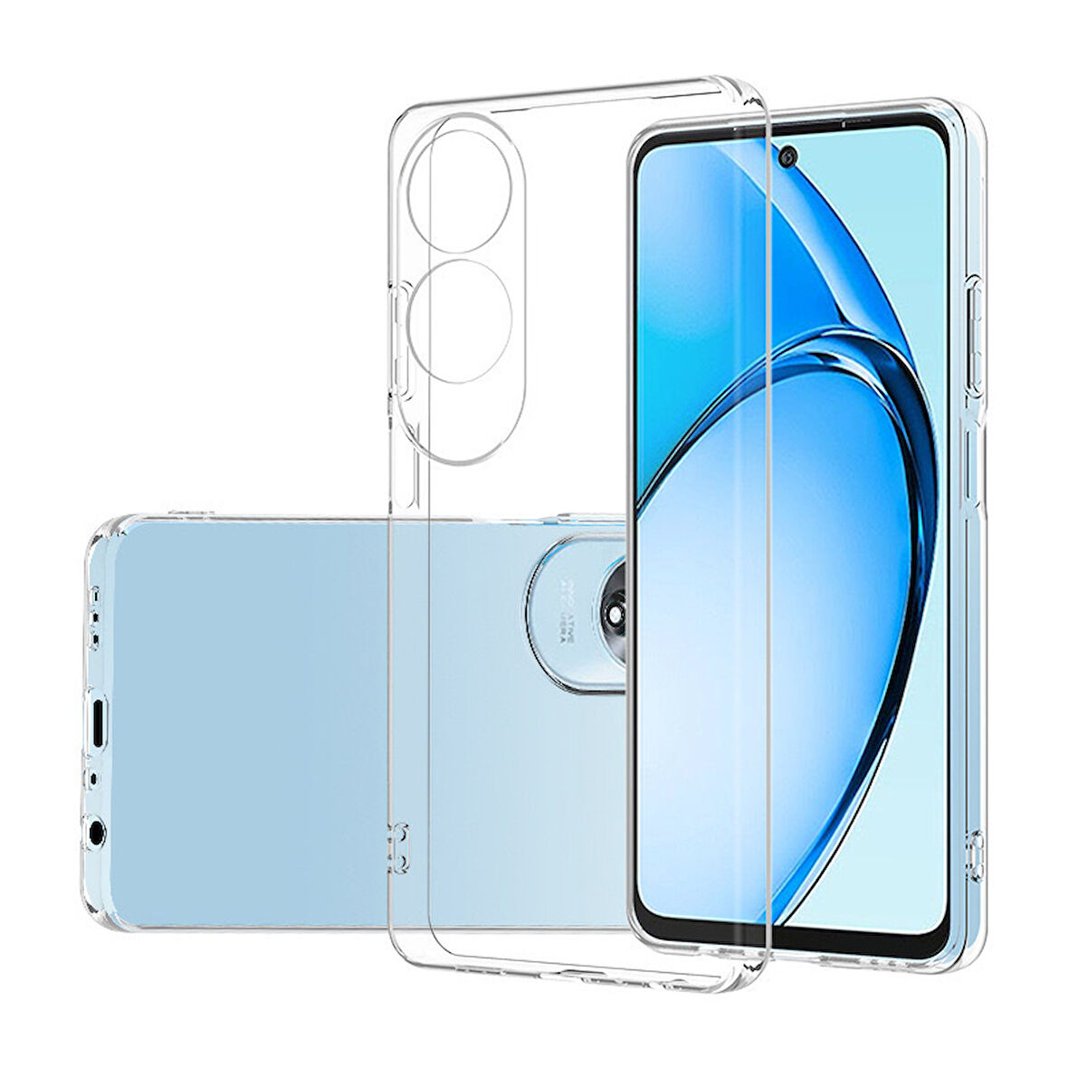 Oppo A60 Kılıf Şeffaf Silikon Hibrit Case Kapak