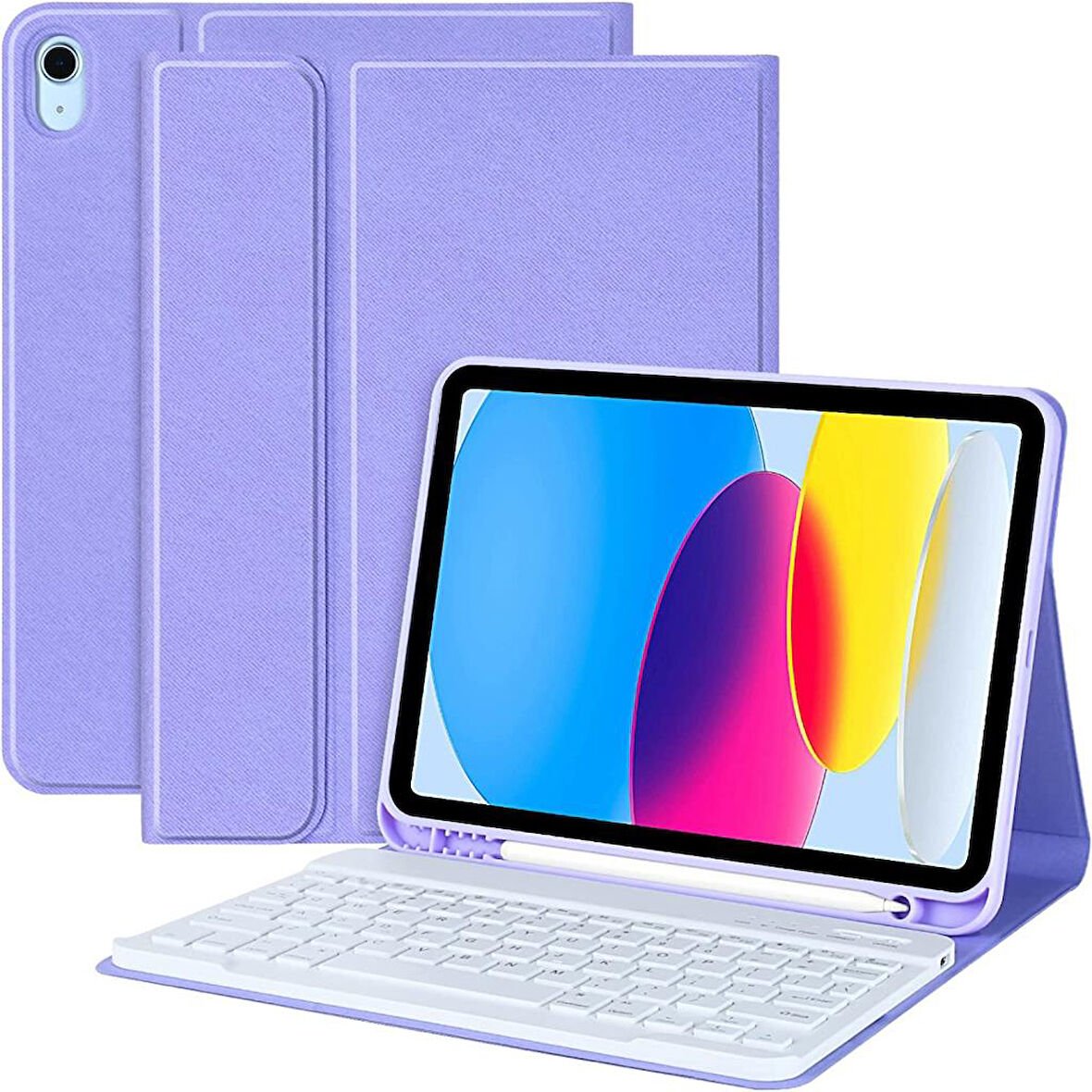 Apple iPad 6. Nesil 9.7" Kılıf 2018 A1893 A1954 Kablosuz Klavyeli Kılıf Mobax