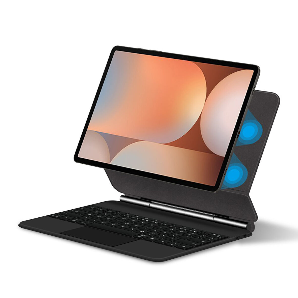 Samsung Galaxy S9 FE / S9 / S7 / S8 Klavyeli Kılıf Magic Keyboard Touchpad Aydınlatmalı Klavye