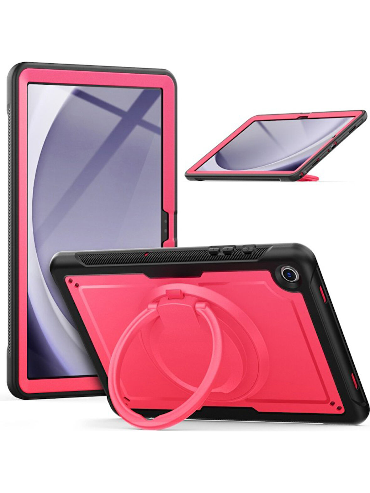 Samsung Galaxy Tab A9 Plus X210 X216 X218 Kılıf Handle Ring Yüzüklü Amour Tank Case Fuji