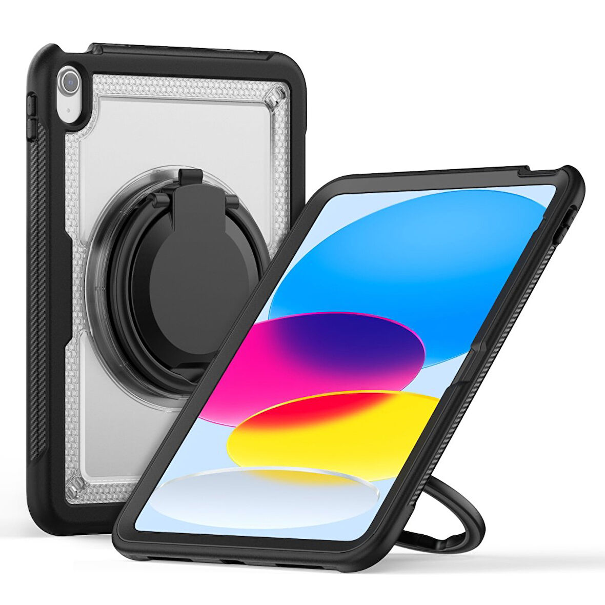 Apple iPad 11.Nesil A16 11inç/10.Nesil 10.9inç Kılıf Handle Ring Yüzüklü Amour Tank Case Fuji