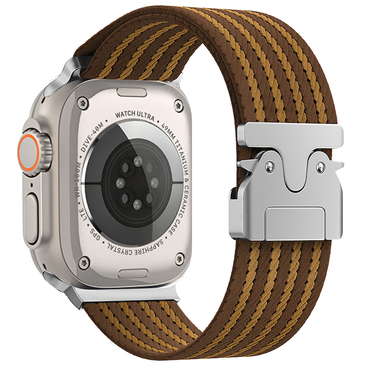 Apple Watch Ultra 1/2 49mm Kordon Kelebek Klipsli Naylon Kumaş Hasır Örgülü 133
