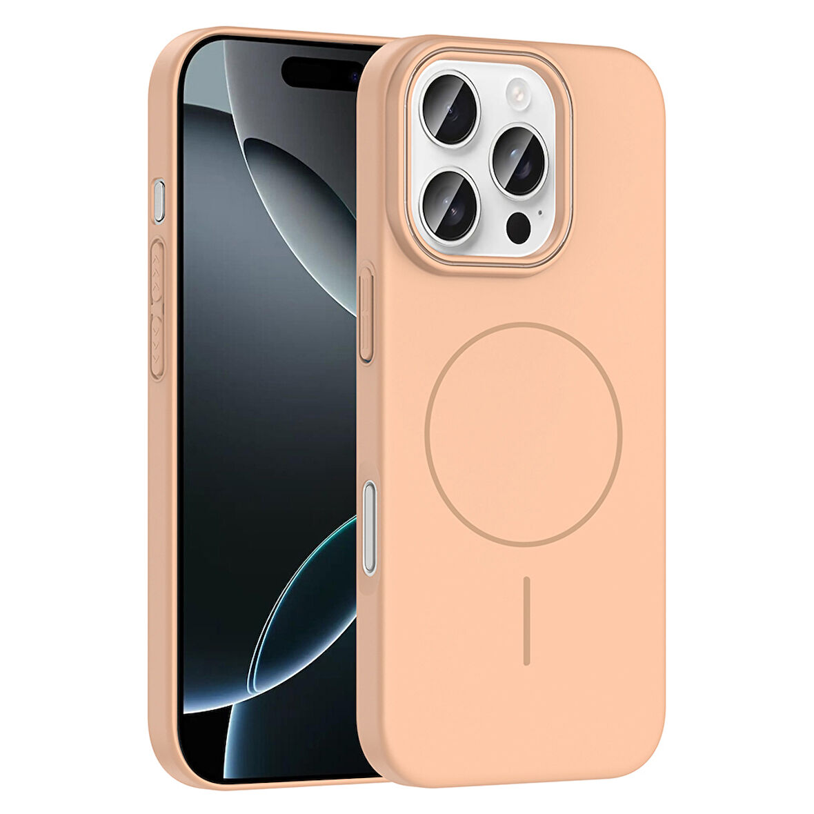 Apple iPhone 16 Pro Max Kılıf Magsafe ile Uyumlu Lansman Sert Silikon Ruby Kapak