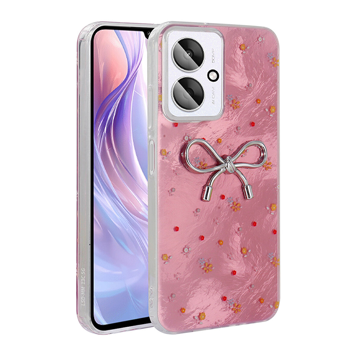 Xiaomi C65 Kılıf Kamera Korumalı Fiyonk Kalp Figürlü Ponti Kapak