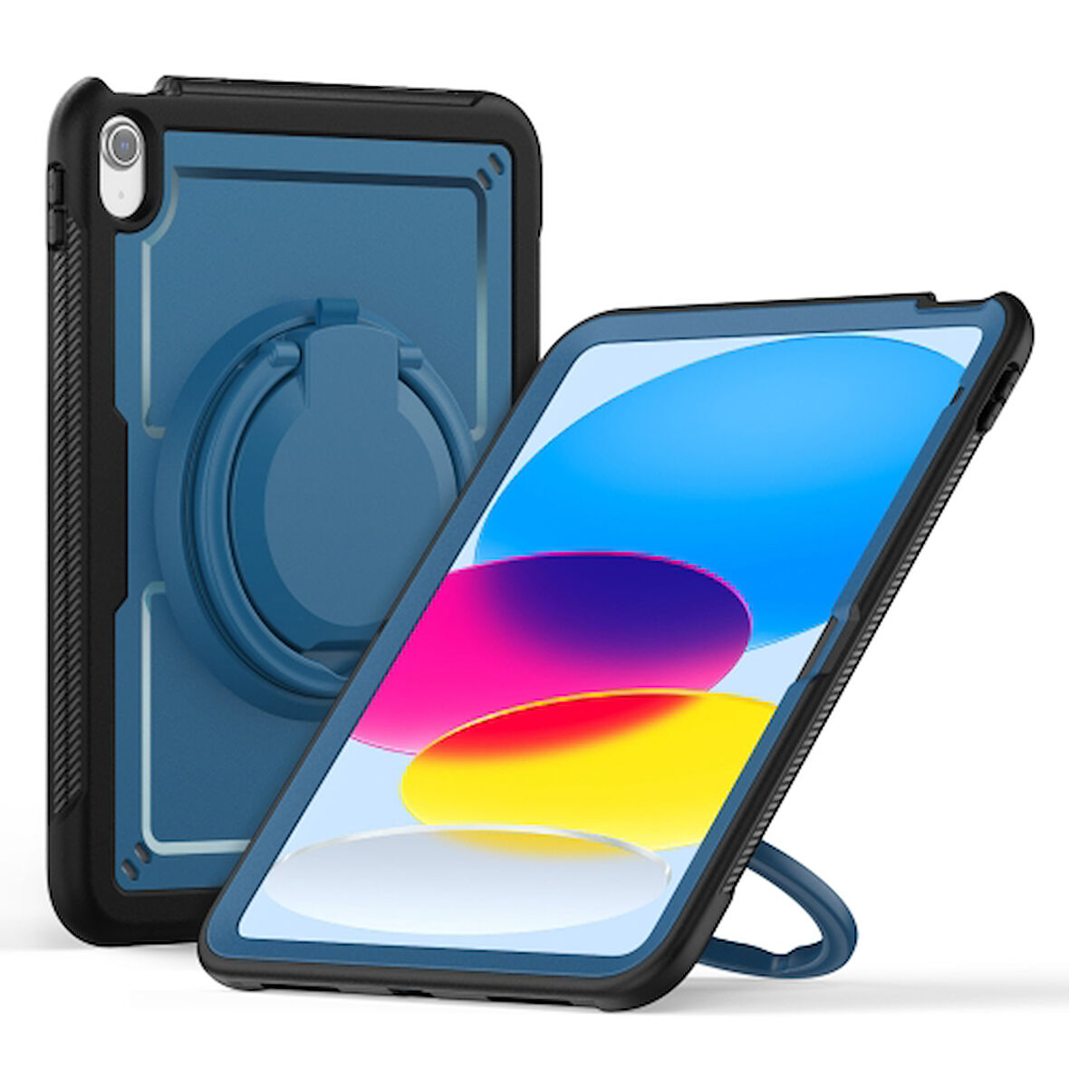 Apple iPad 11.Nesil A16 11inç/10.Nesil 10.9inç Kılıf Handle Ring Yüzüklü Amour Tank Case Fuji