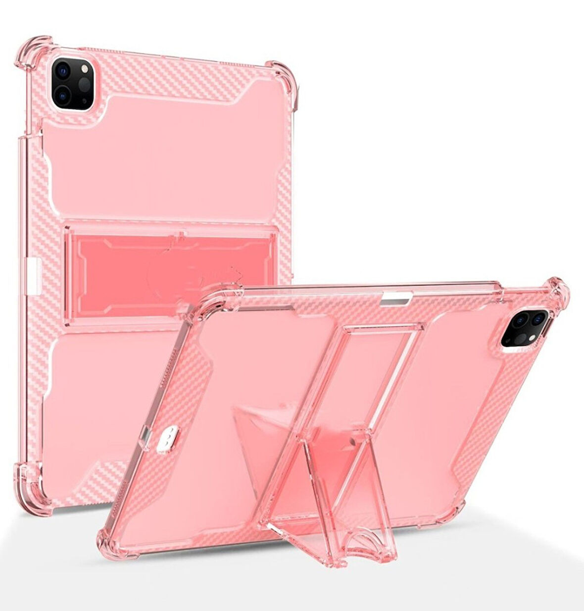 Apple iPad Air 4 10.9" Kılıf Kalem Bölemli Standlı Darbelere Dayanıklı Şeffaf Kapak A2072 A2316 A2324 A2325