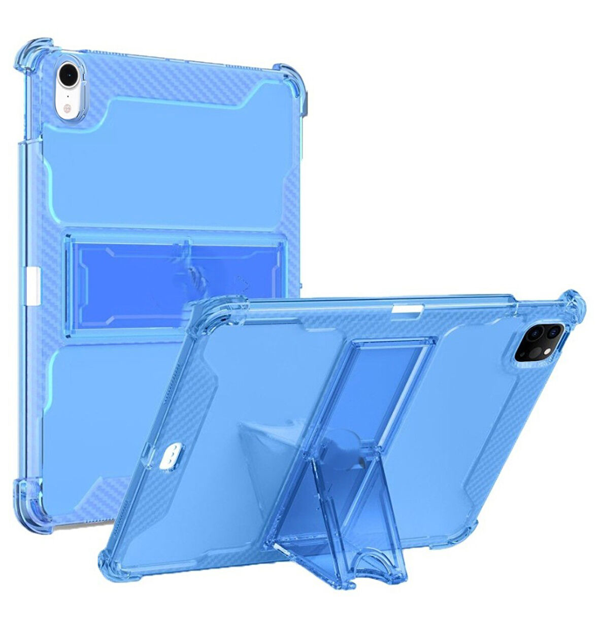 Apple iPad 9. Nesil 10.2 Kılıf Kalem Bölemli Standlı Darbelere Dayanıklı Şeffaf Kapak A2602 A2603 A2604 A2605