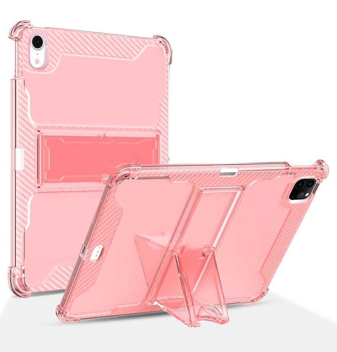 Apple iPad 9. Nesil 10.2 Kılıf Kalem Bölemli Standlı Darbelere Dayanıklı Şeffaf Kapak A2602 A2603 A2604 A2605