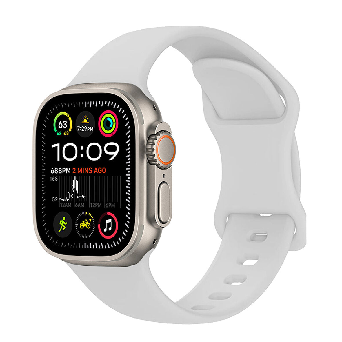 Apple Watch Ultra 1 / 2 49mm Kordon Çift Geçmeli Silikon Kordon Strap Kayış 131