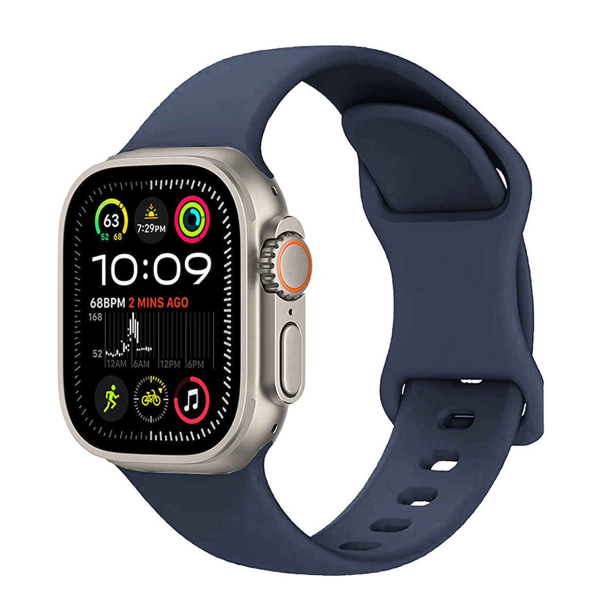 Apple Watch Ultra 1 / 2 49mm Kordon Çift Geçmeli Silikon Kordon Strap Kayış 131