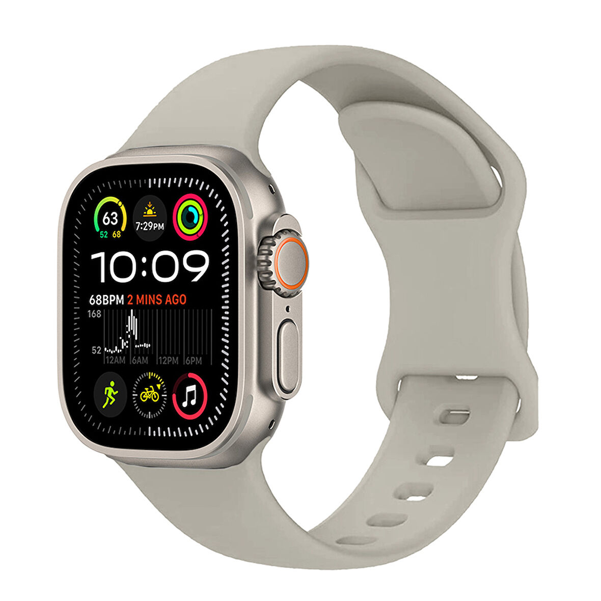 Apple Watch Ultra 1 / 2 49mm Kordon Çift Geçmeli Silikon Kordon Strap Kayış 131