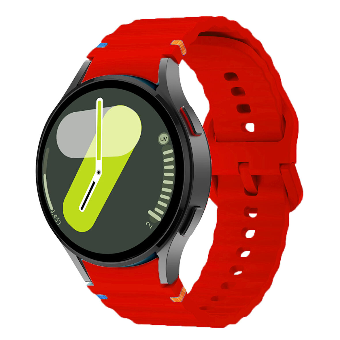 Samsung Galaxy Watch 4 5 6 7 FE 40 40 44 Classic 42 43 46 47 mm Kordon Dekoratif Örgü Çizgili Spor Silikon Kayış