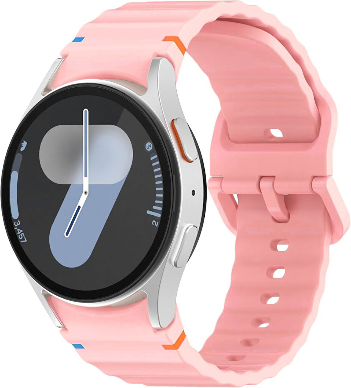 Samsung Galaxy Watch 4 5 6 7 FE 40 40 44 Classic 42 43 46 47 mm Kordon Dekoratif Örgü Çizgili Spor Silikon Kayış