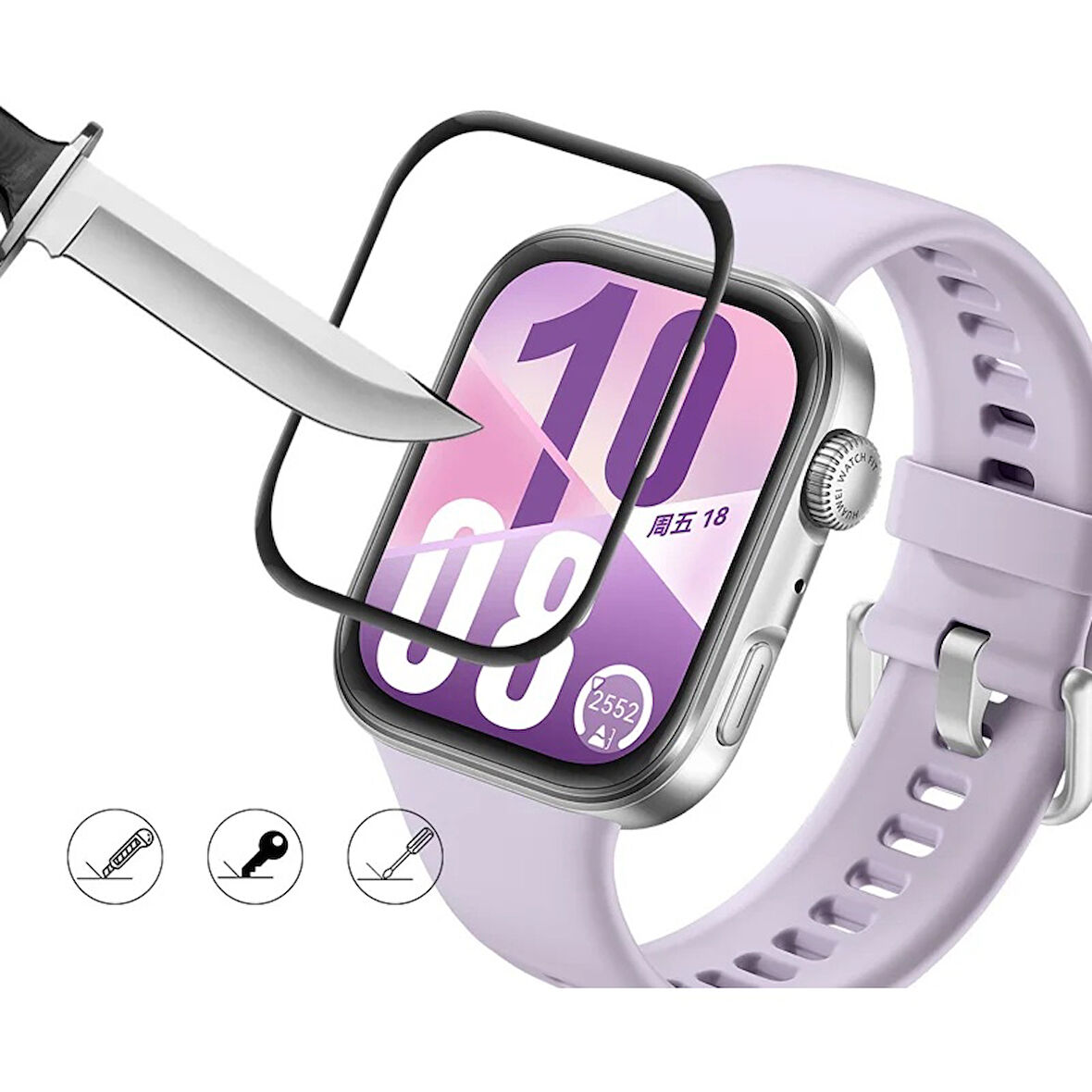 Huawei Watch Fit 4 Full Ekran Nano Saat Koruyucu (Fit/Fit2/FİT3 Uyumlu Değildir)