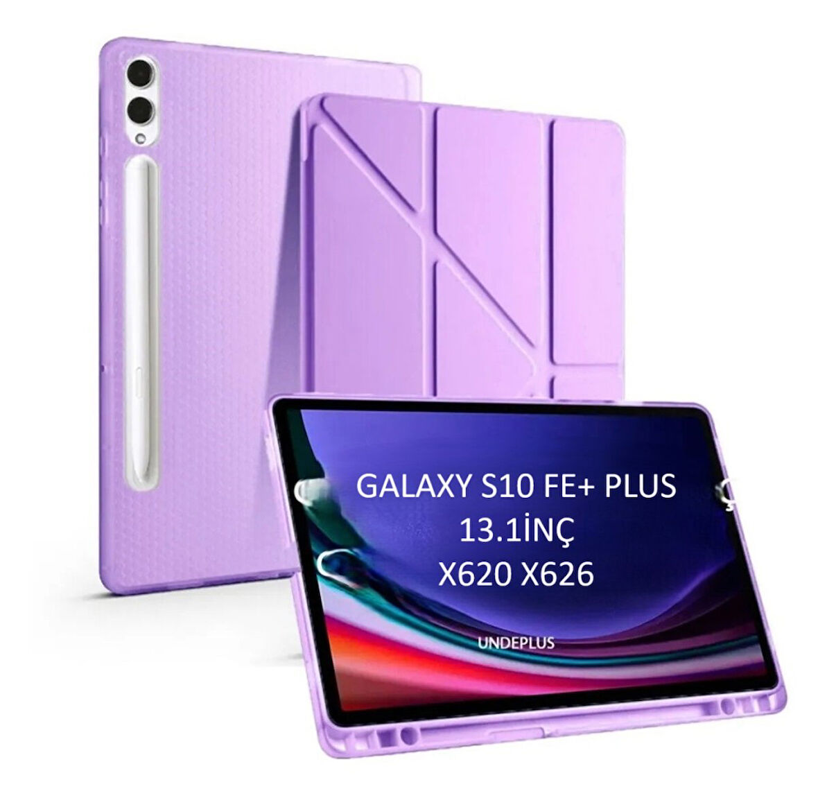 Samsung Galaxy Tab S10 FE+ Plus Kılıf Kalem Bölmeli Trifolding Case X620 X626