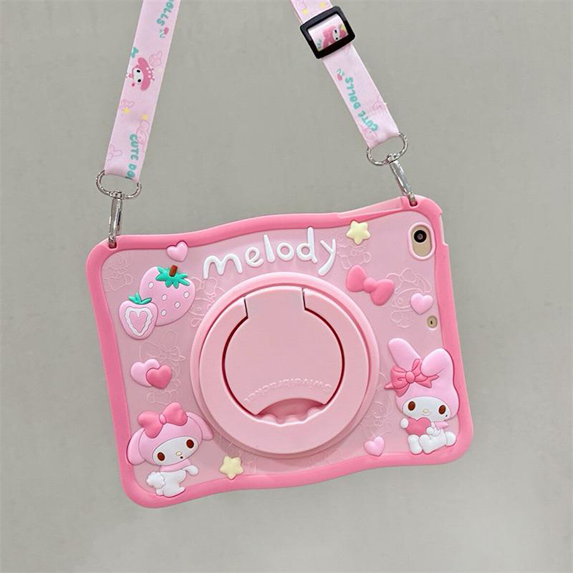 Lenovo Tab M9 9inç TB-310FU Kılıf Cute Dolls Standlı Eğlenceli 3D Karekterli Çocuk Kılıfı