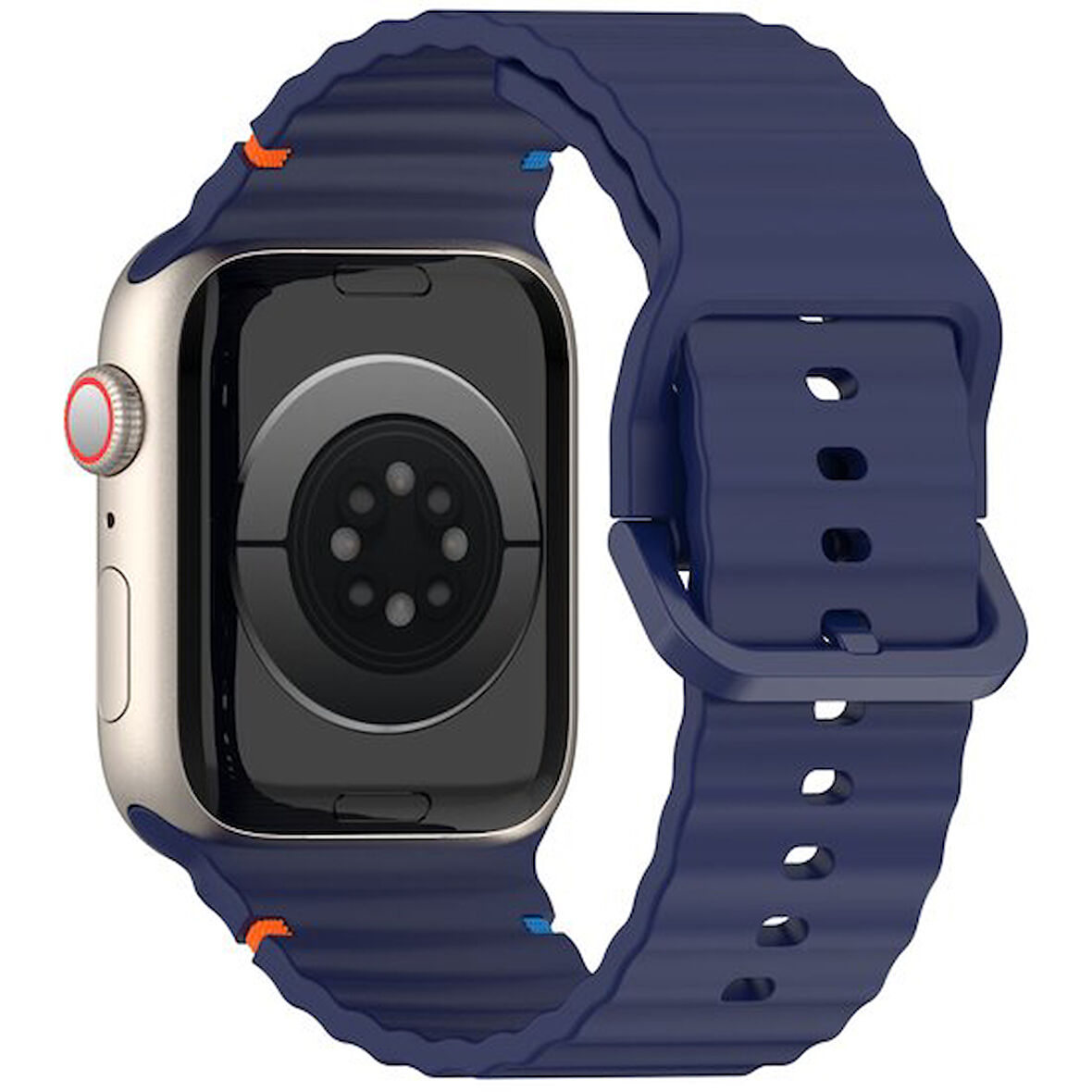 Apple Watch 42/44/45/46/49mm Kordon Dekoratif Örgü Çizgili Spor Silikon Kayış 2/3/4/5/6/se/7/8/9/10/ultra