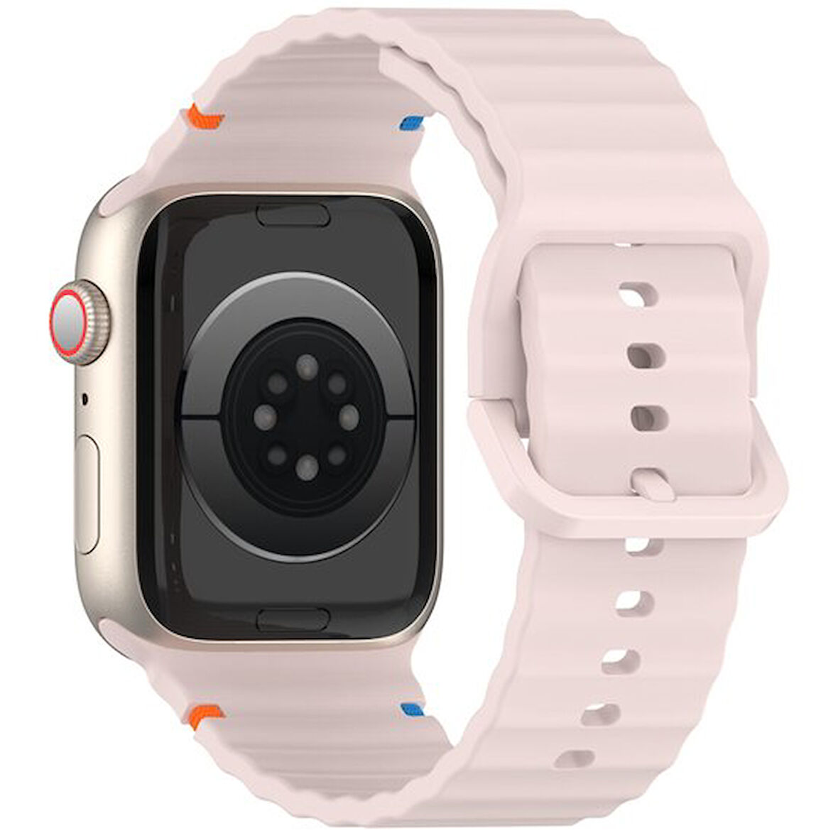 Apple Watch 42/44/45/46/49mm Kordon Dekoratif Örgü Çizgili Spor Silikon Kayış 2/3/4/5/6/se/7/8/9/10/ultra