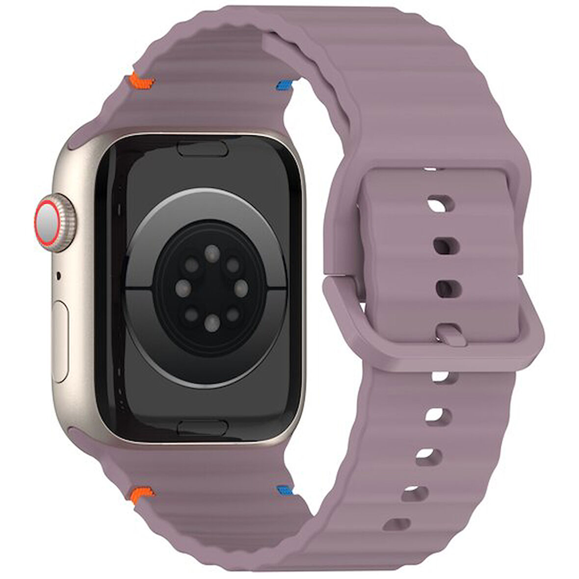 Apple Watch 42/44/45/46/49mm Kordon Dekoratif Örgü Çizgili Spor Silikon Kayış 2/3/4/5/6/se/7/8/9/10/ultra