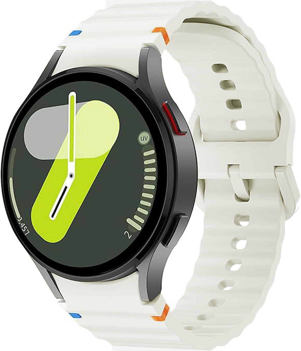 Samsung Galaxy Watch 4 5 6 7 FE 40 44 Classic 42 43 46 47 mm Kordon Dekoratif Örgü Çizgili Spor Silikon Kayış