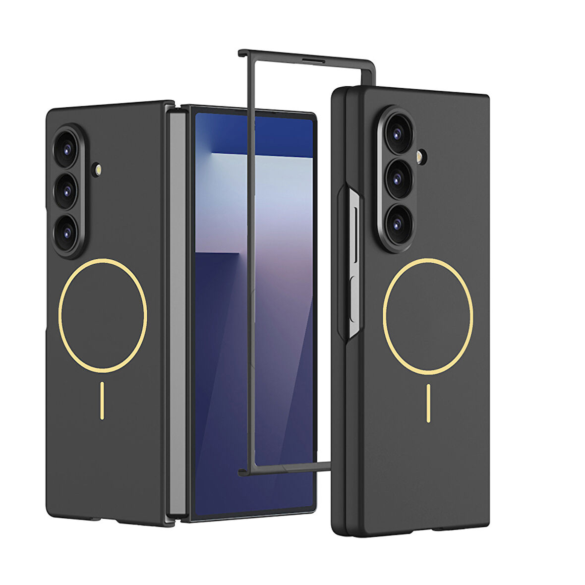 Samsung Galaxy Z Fold 7 Kılıf Wireless Şarj Özellikli Zore Kıpta M-safe Kapak