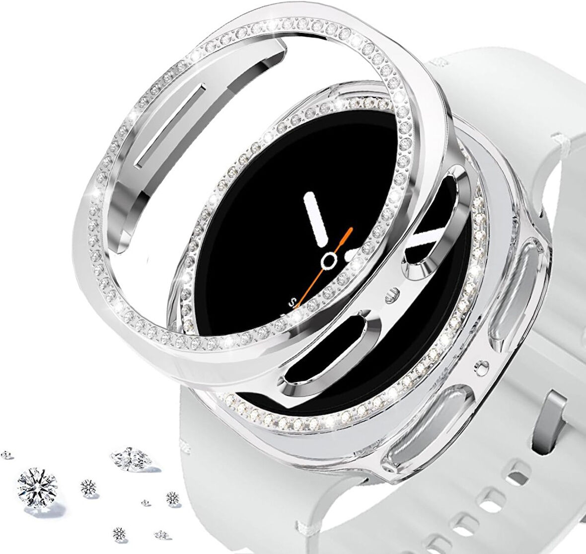 Samsung Galaxy Watch 8 40mm TEK SIRA Taşlı Kasa Koruyucu (Ekran Koruyucusuz) TEKSIRA