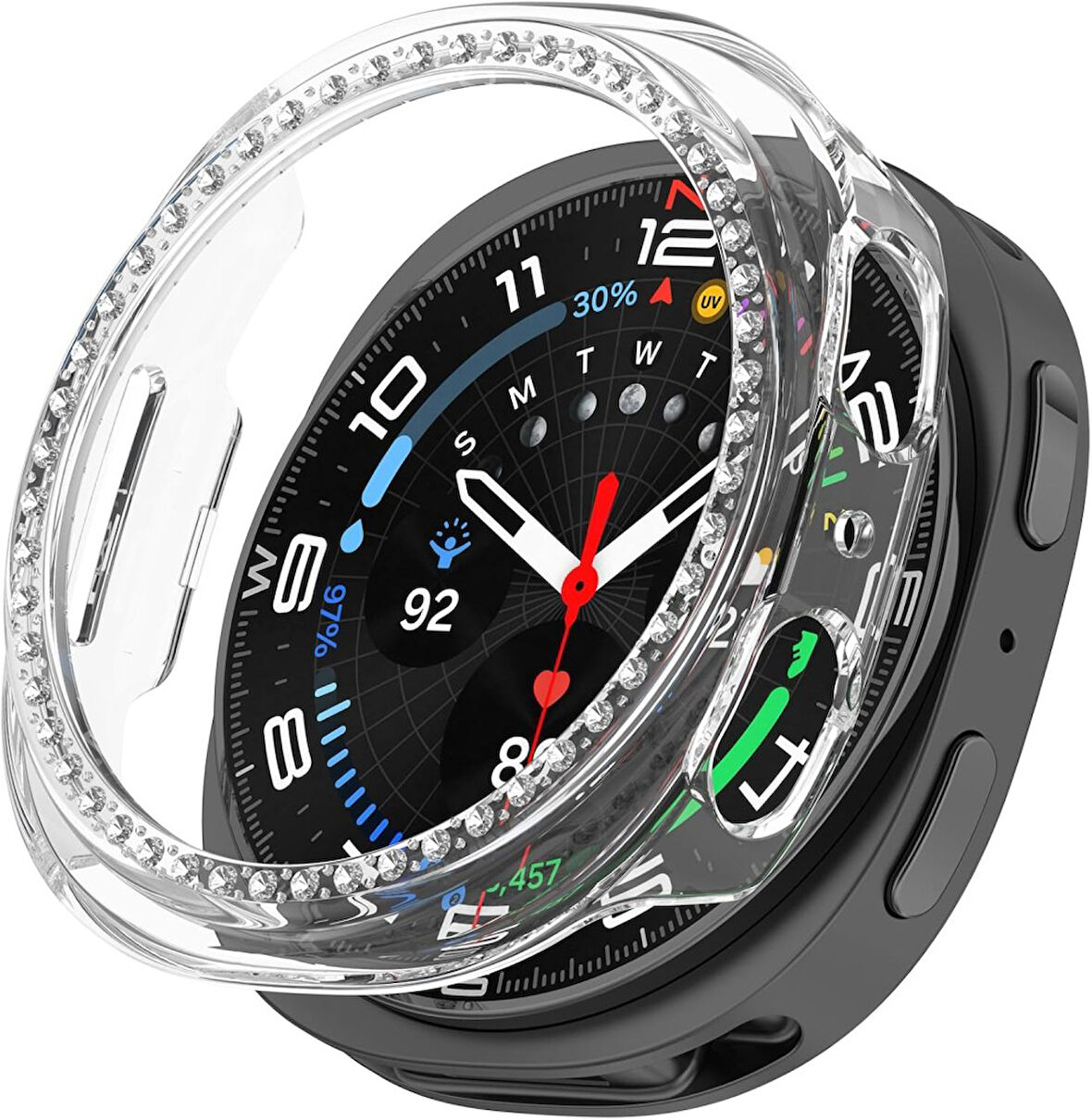Samsung Galaxy Watch 8 40mm TEK SIRA Taşlı Kasa Koruyucu (Ekran Koruyucusuz) TEKSIRA